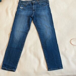 AG Stevie ankle jean 31R. Minor distressing at pocket.